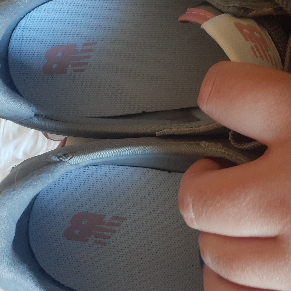 New Balance Pink and Gray Athletic Shoes with Zebra Pattern - Picture 3 of 8